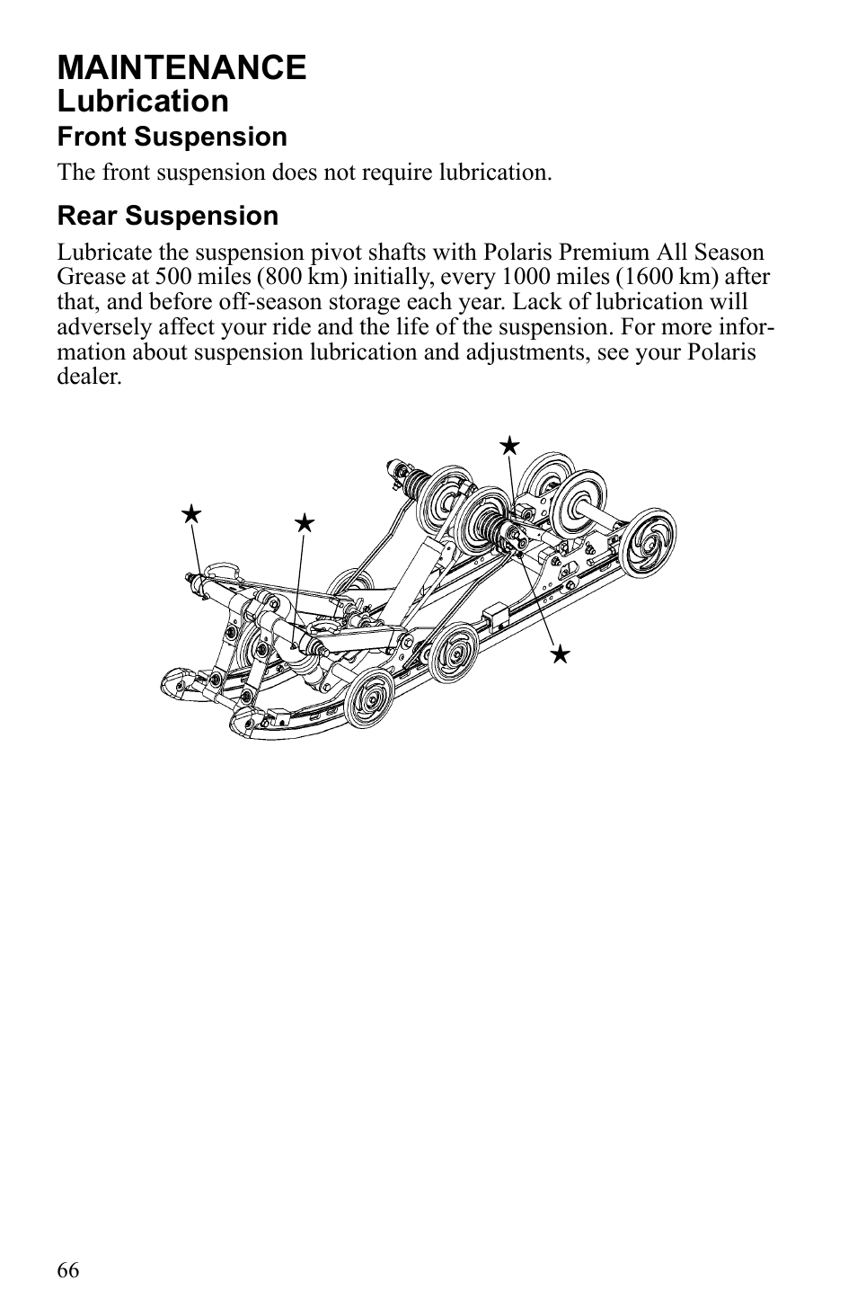 Maintenance, Lubrication | Polaris 500 IQ Shift User Manual | Page 69 / 121