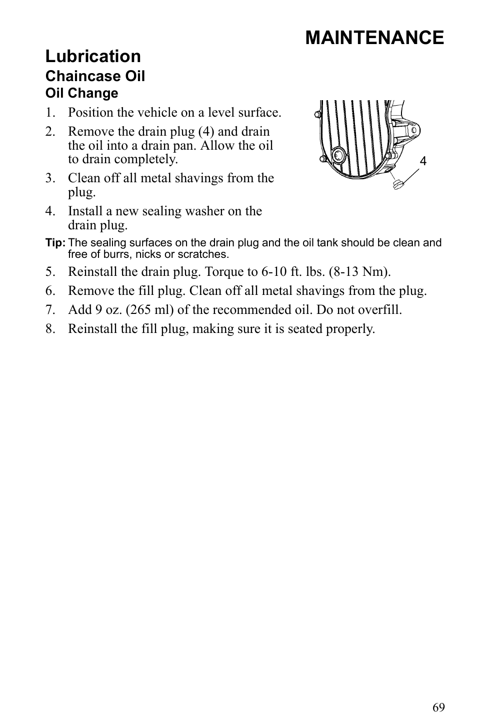 Maintenance, Lubrication | Polaris 500 IQ Shift User Manual | Page 72 / 121