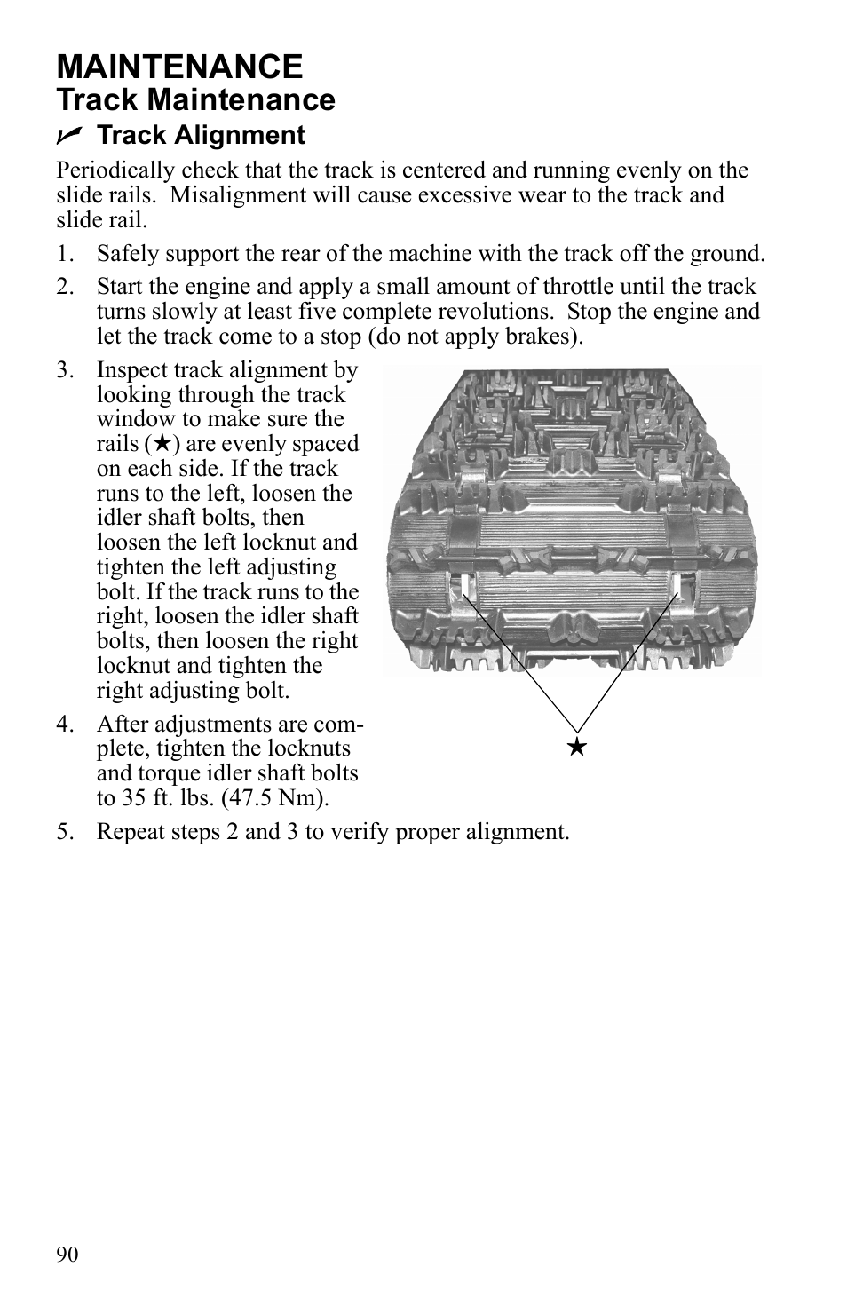 Maintenance, Track maintenance | Polaris 500 IQ Shift User Manual | Page 93 / 121