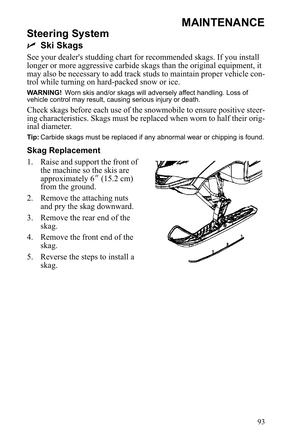 Maintenance, Steering system | Polaris 500 IQ Shift User Manual | Page 96 / 121