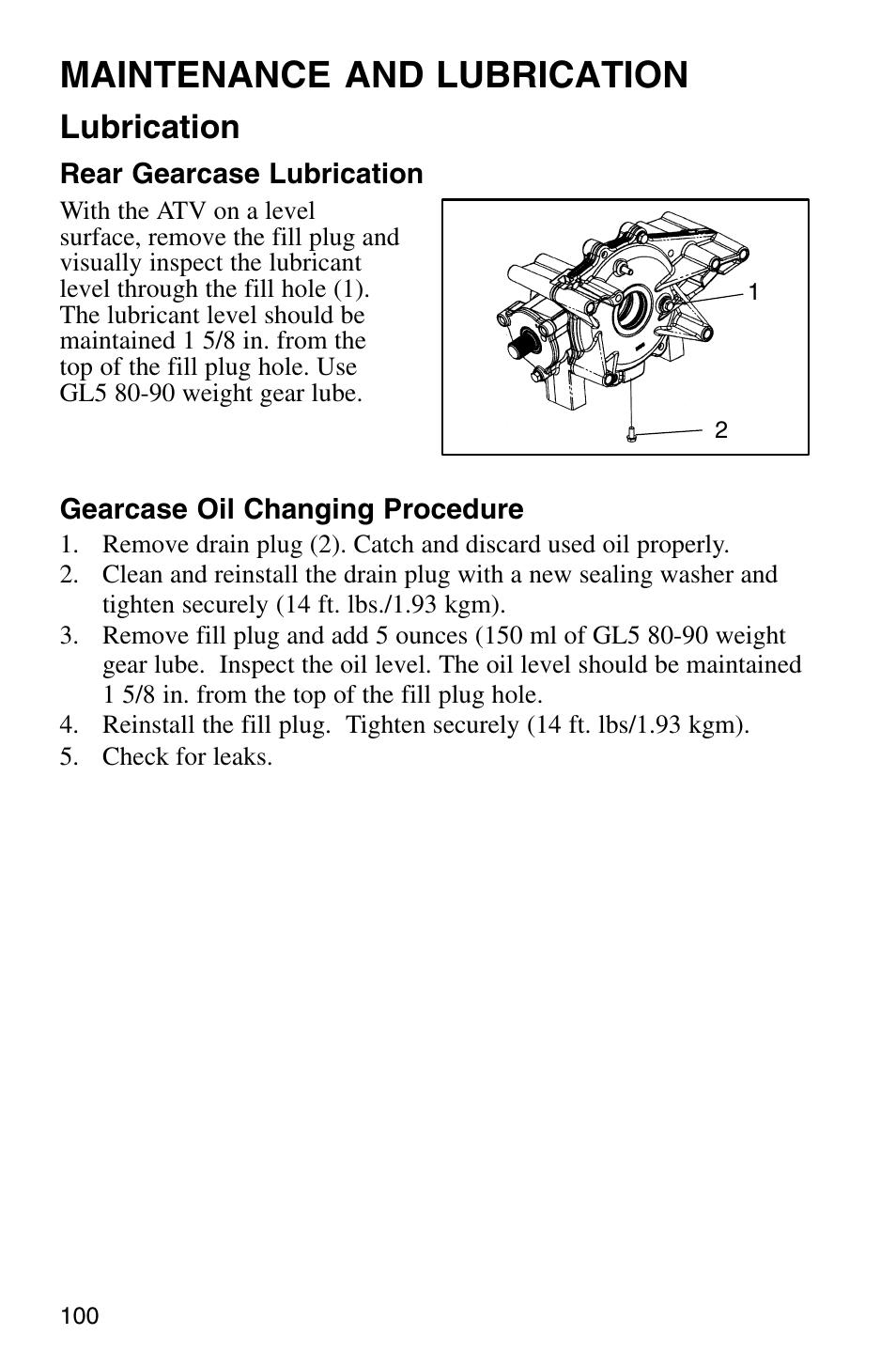 Maintenance and lubrication, Lubrication | Polaris Sprotsman 700 User Manual | Page 102 / 148