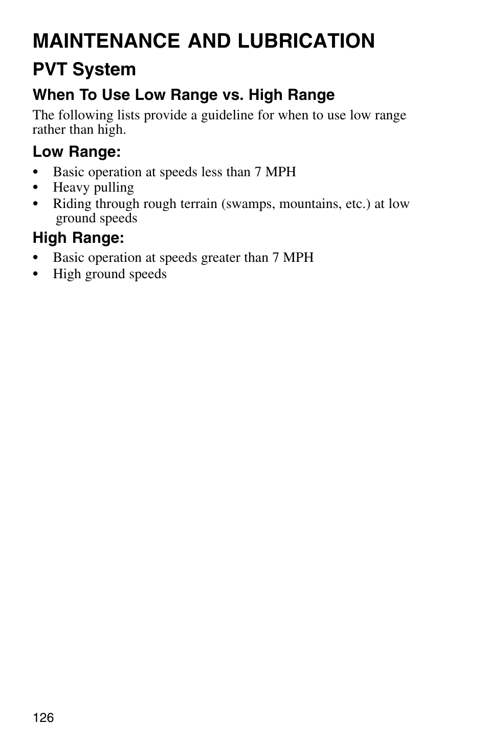 Maintenance and lubrication, Pvt system | Polaris Sprotsman 700 User Manual | Page 128 / 148