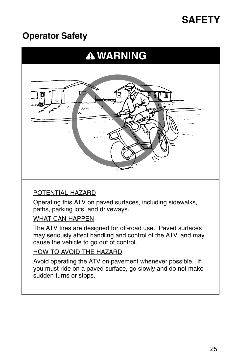 Warning, Safety, Operator safety | Polaris Sprotsman 700 User Manual | Page 27 / 148