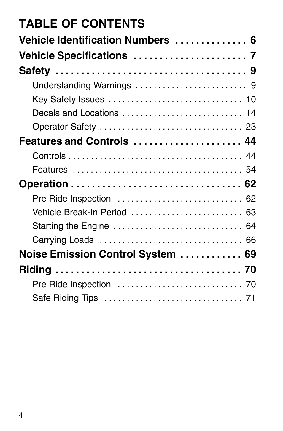 Polaris Sprotsman 700 User Manual | Page 6 / 148