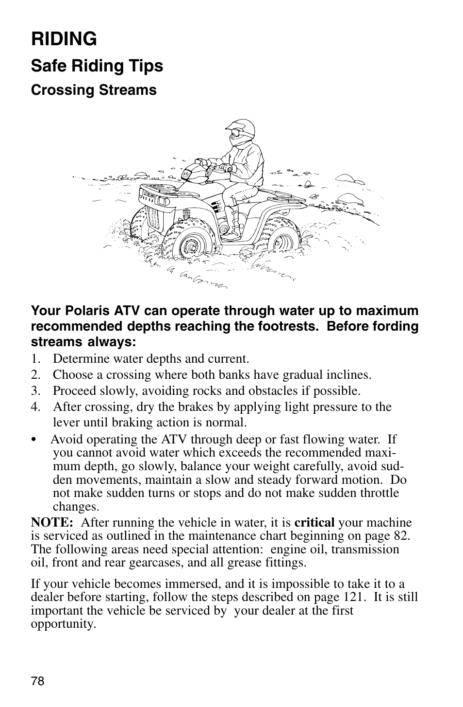 Riding, Safe riding tips | Polaris Sprotsman 700 User Manual | Page 80 / 148