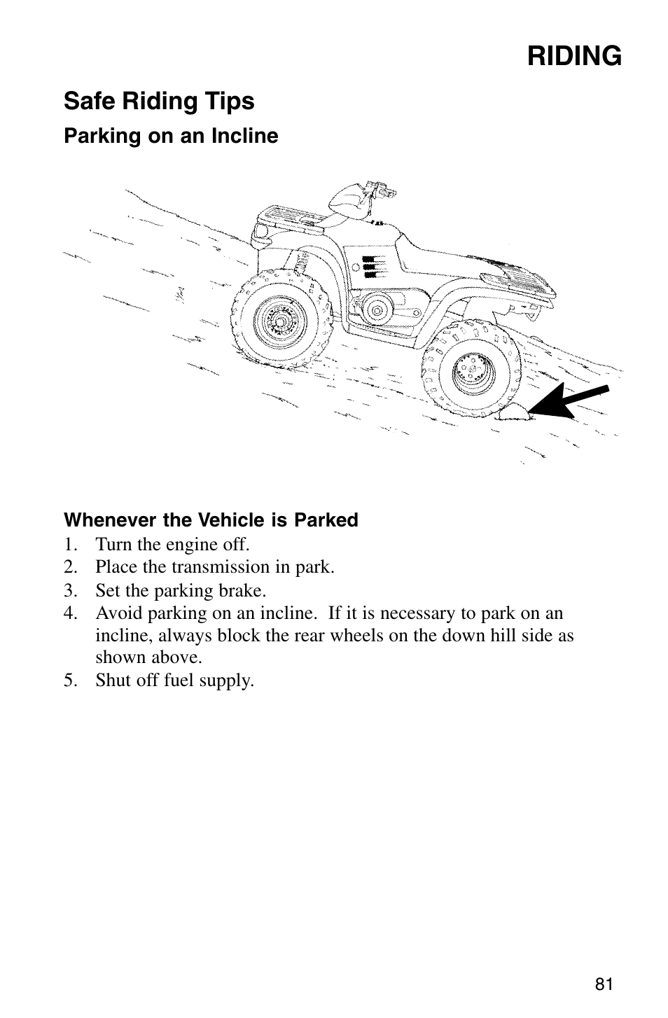 Riding, Safe riding tips | Polaris Sprotsman 700 User Manual | Page 83 / 148