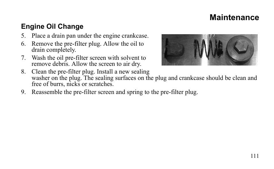 Maintenance | Polaris Sportsman 9922475 User Manual | Page 114 / 199