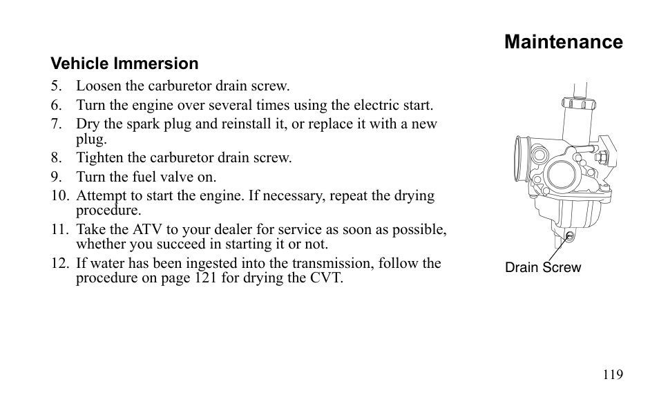 Maintenance | Polaris Sportsman 9922475 User Manual | Page 122 / 199