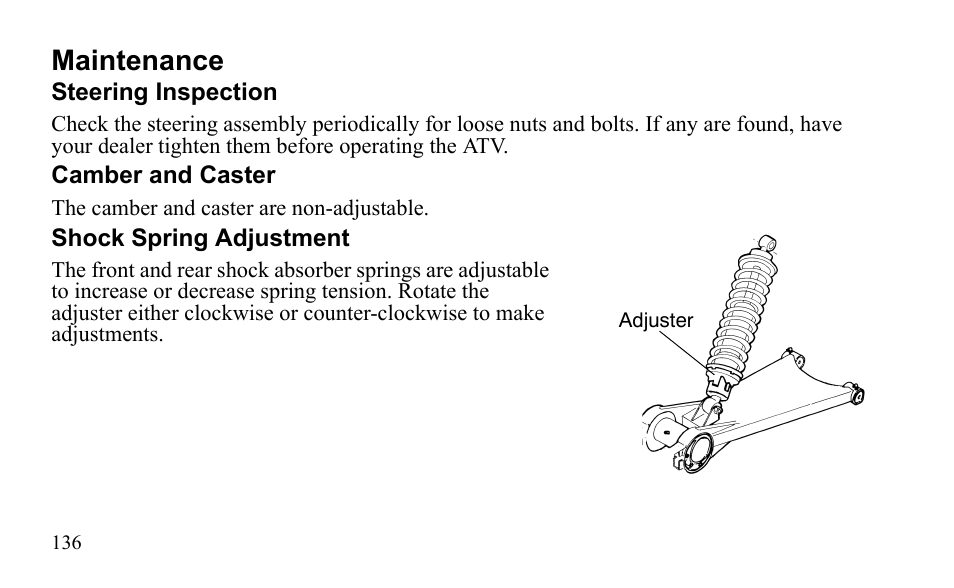 Maintenance | Polaris Sportsman 9922475 User Manual | Page 139 / 199