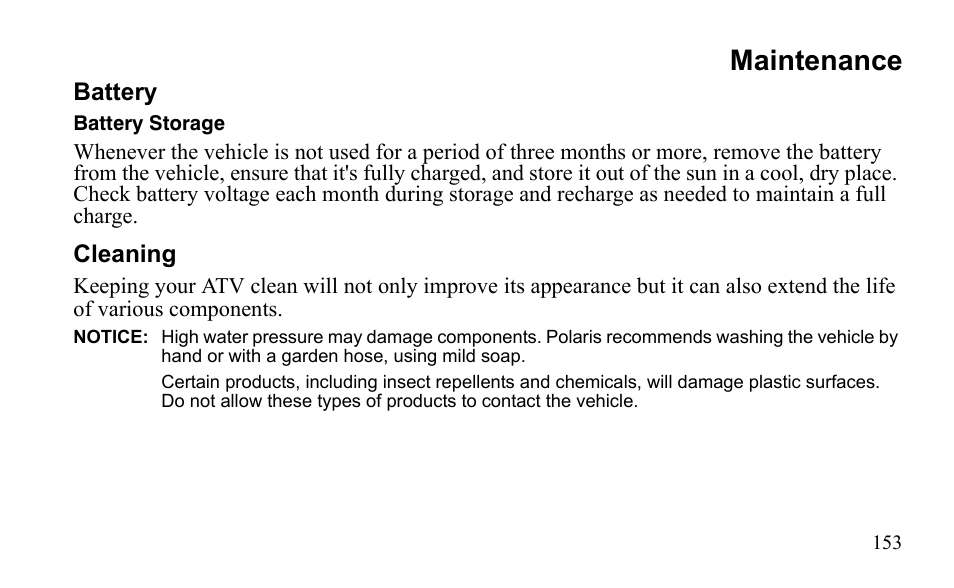 Maintenance | Polaris Sportsman 9922475 User Manual | Page 156 / 199