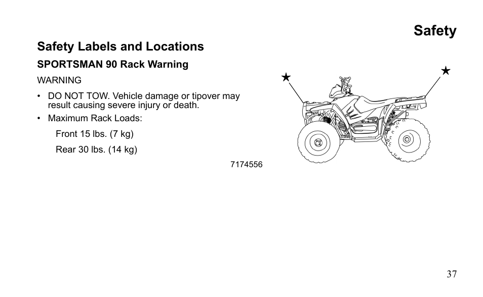 Safety | Polaris Sportsman 9922475 User Manual | Page 40 / 199