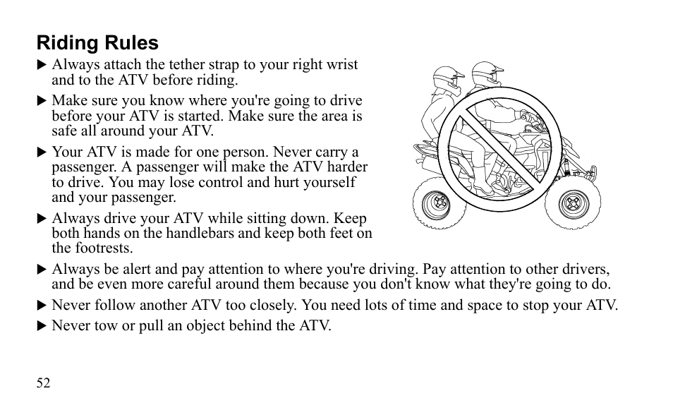 Riding rules | Polaris Sportsman 9922475 User Manual | Page 55 / 199