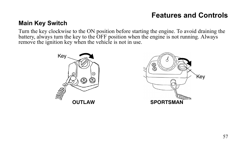 Features and controls | Polaris Sportsman 9922475 User Manual | Page 60 / 199