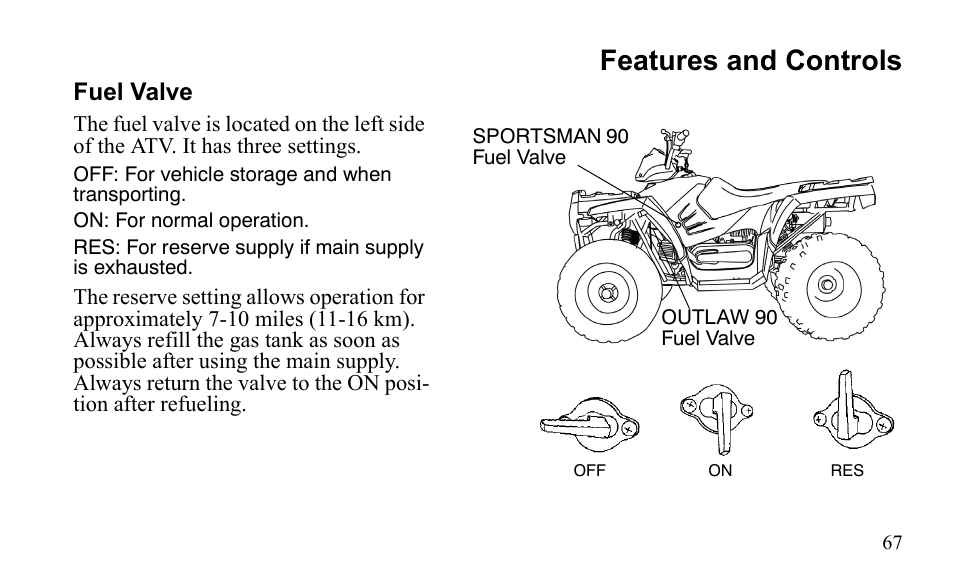 Features and controls | Polaris Sportsman 9922475 User Manual | Page 70 / 199