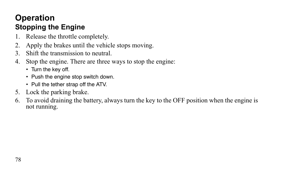 Operation | Polaris Sportsman 9922475 User Manual | Page 81 / 199