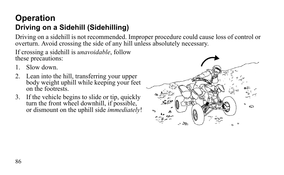 Operation | Polaris Sportsman 9922475 User Manual | Page 89 / 199