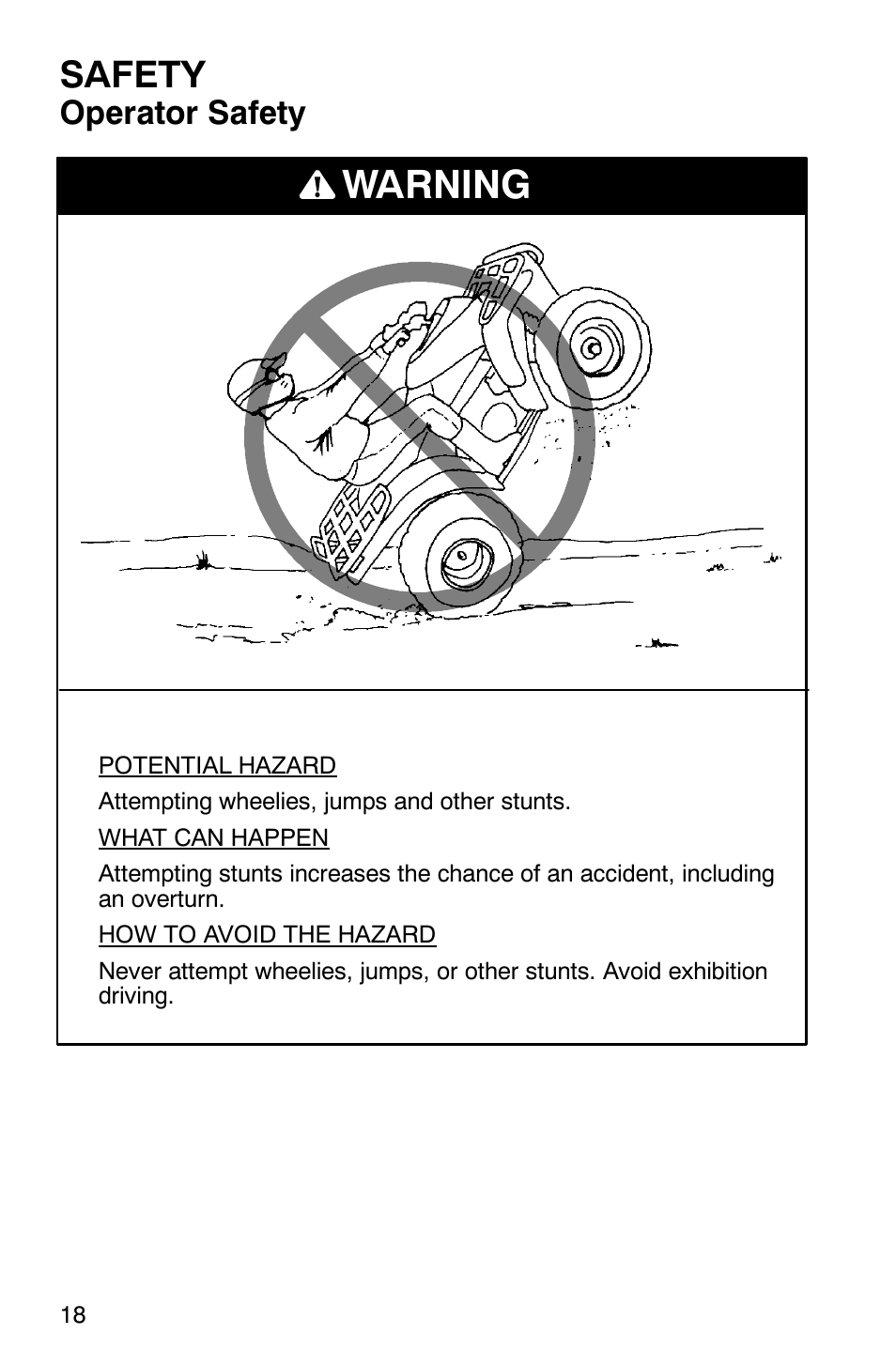 Warning, Safety, Operator safety | Polaris Magnum 330 User Manual | Page 21 / 151