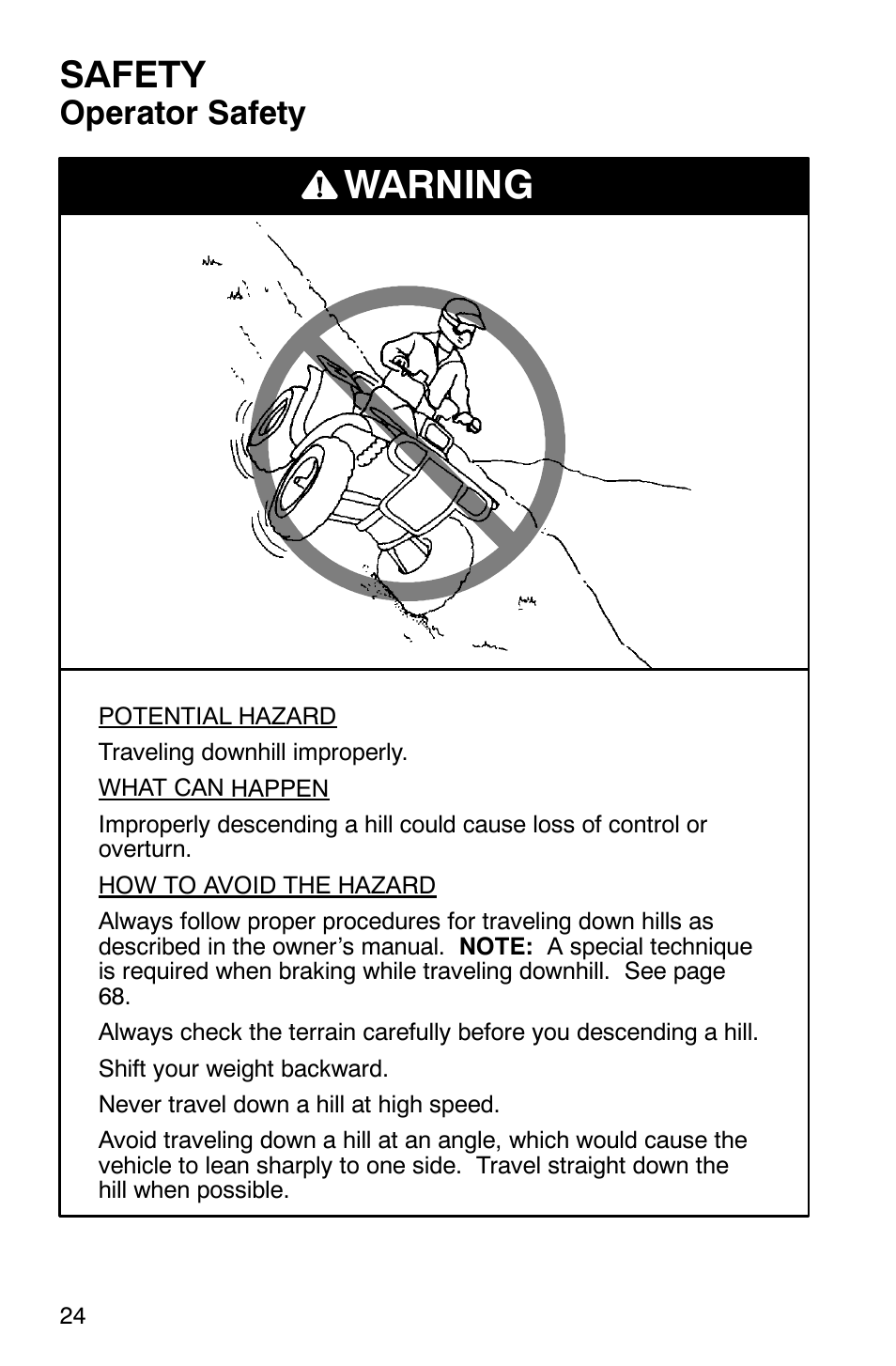 Warning, Safety, Operator safety | Polaris Magnum 330 User Manual | Page 27 / 151