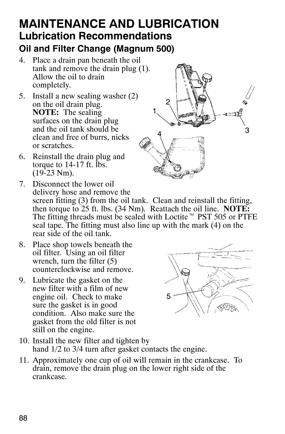 Maintenance and lubrication, Lubrication recommendations | Polaris Magnum 330 User Manual | Page 91 / 151