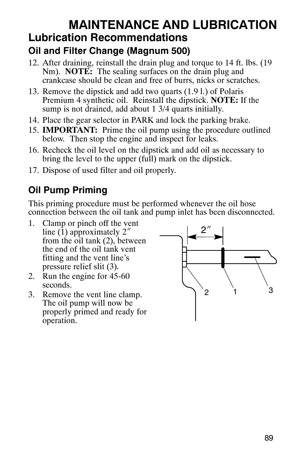 Maintenance and lubrication, Lubrication recommendations | Polaris Magnum 330 User Manual | Page 92 / 151