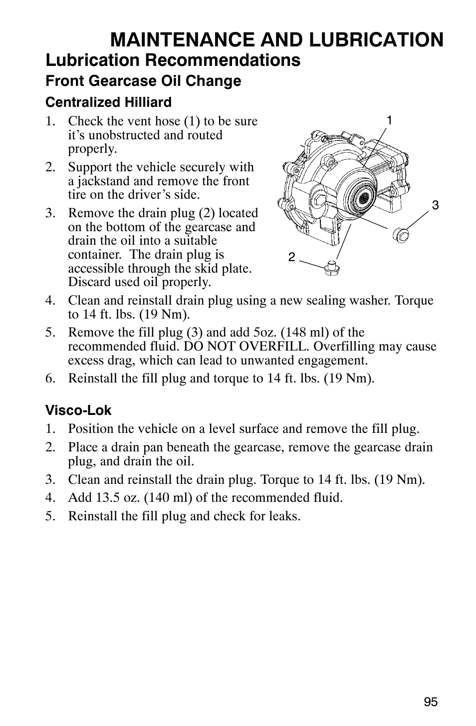Maintenance and lubrication, Lubrication recommendations | Polaris Magnum 330 User Manual | Page 98 / 151