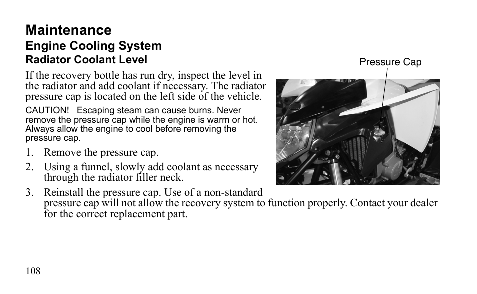 Maintenance | Polaris Outlaw 9922079 User Manual | Page 111 / 203