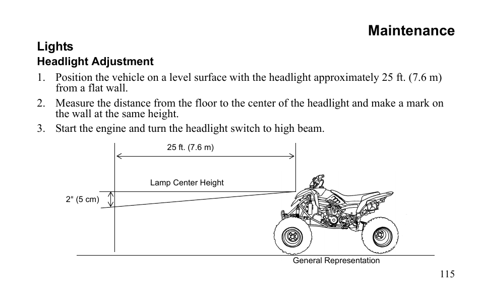 Maintenance, Lights | Polaris Outlaw 9922079 User Manual | Page 118 / 203