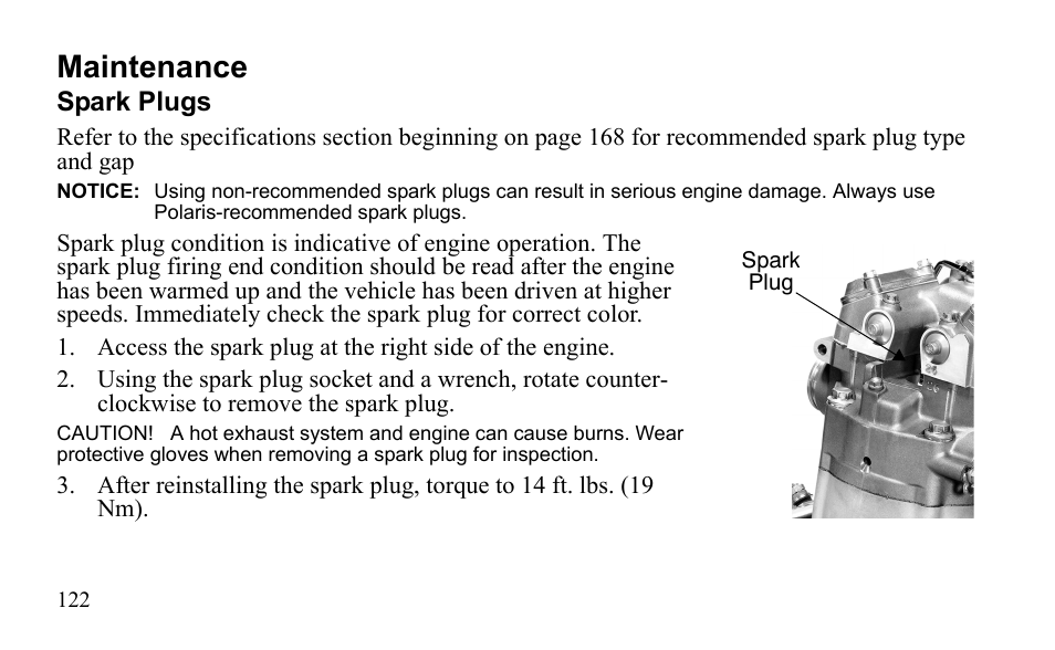 Maintenance | Polaris Outlaw 9922079 User Manual | Page 125 / 203