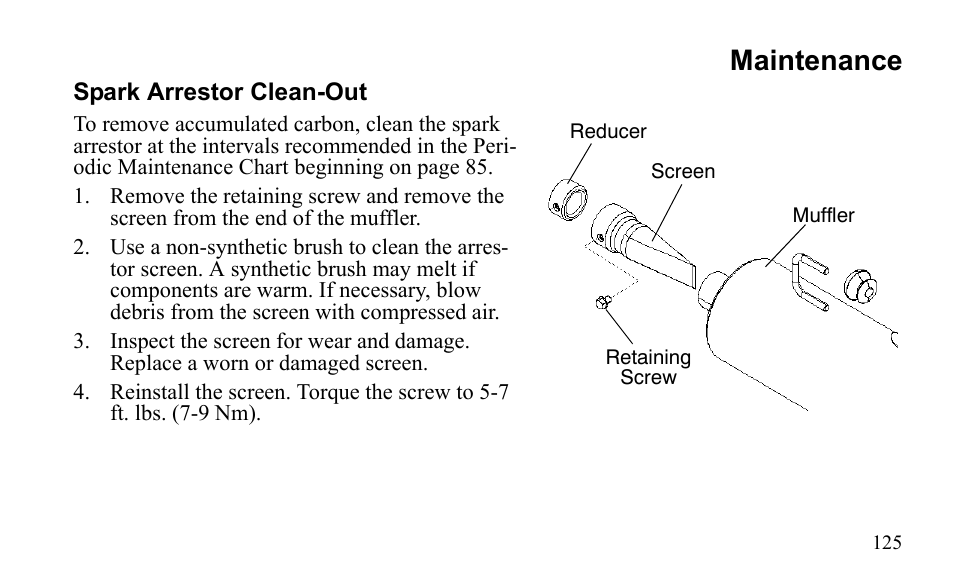 Maintenance | Polaris Outlaw 9922079 User Manual | Page 128 / 203