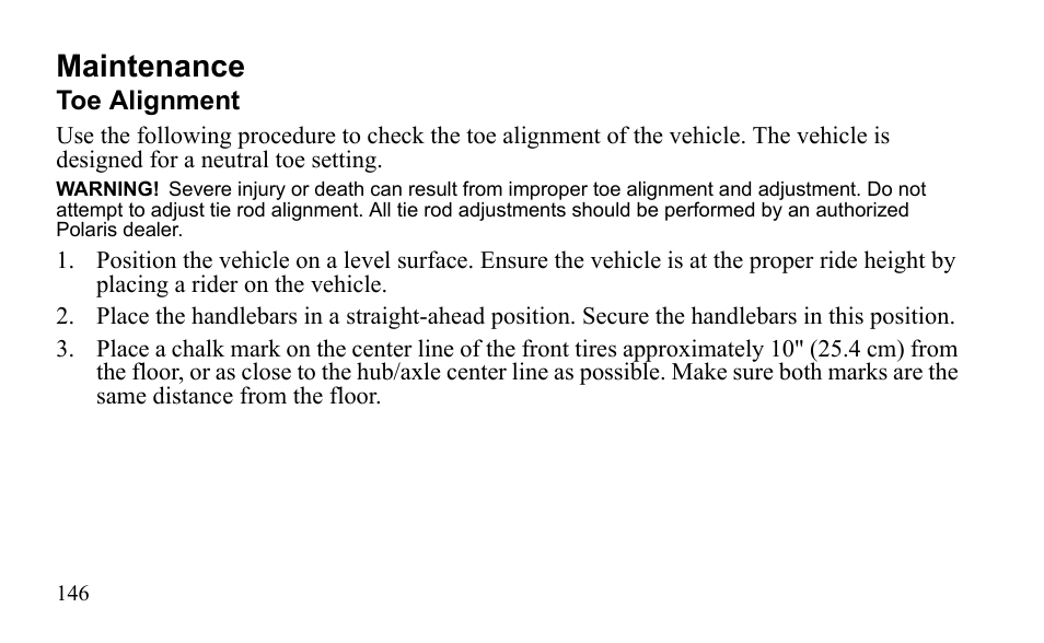 Maintenance | Polaris Outlaw 9922079 User Manual | Page 149 / 203