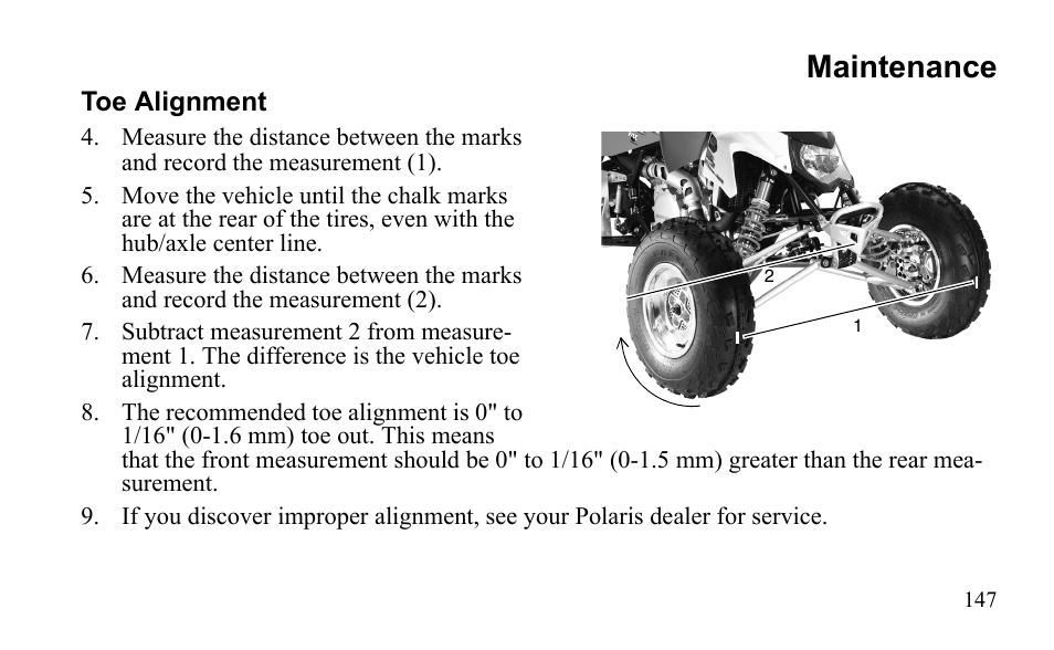 Maintenance | Polaris Outlaw 9922079 User Manual | Page 150 / 203