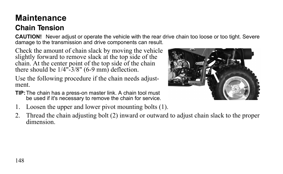 Maintenance | Polaris Outlaw 9922079 User Manual | Page 151 / 203