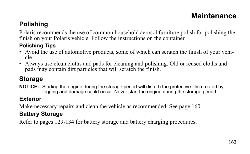 Maintenance | Polaris Outlaw 9922079 User Manual | Page 166 / 203