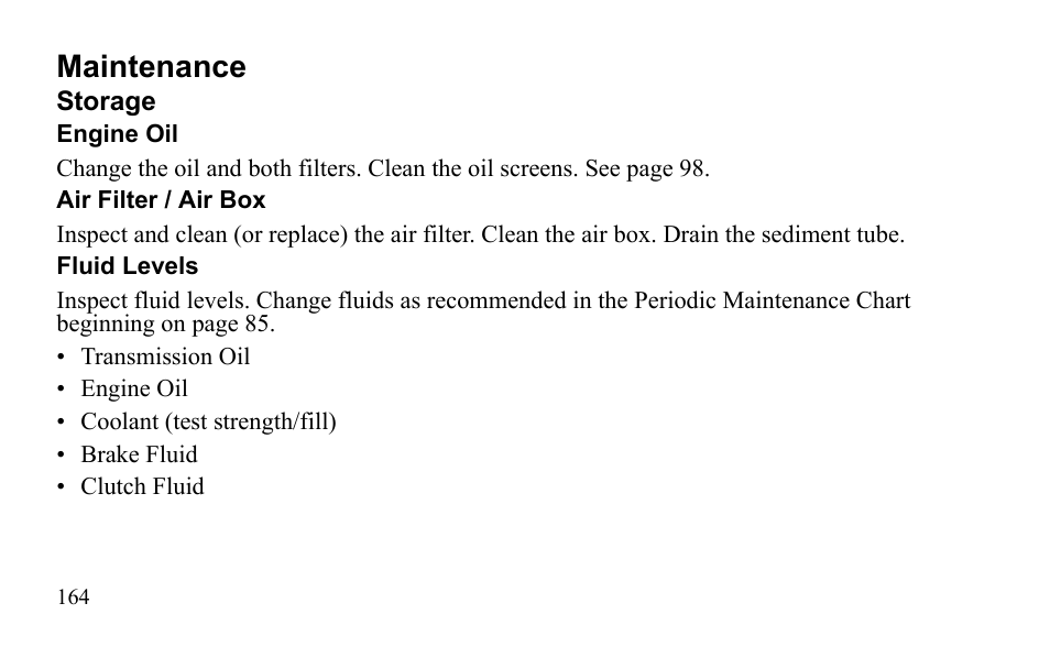 Maintenance | Polaris Outlaw 9922079 User Manual | Page 167 / 203