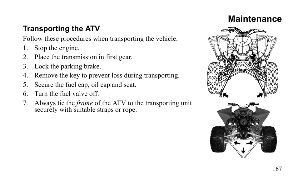 Maintenance | Polaris Outlaw 9922079 User Manual | Page 170 / 203