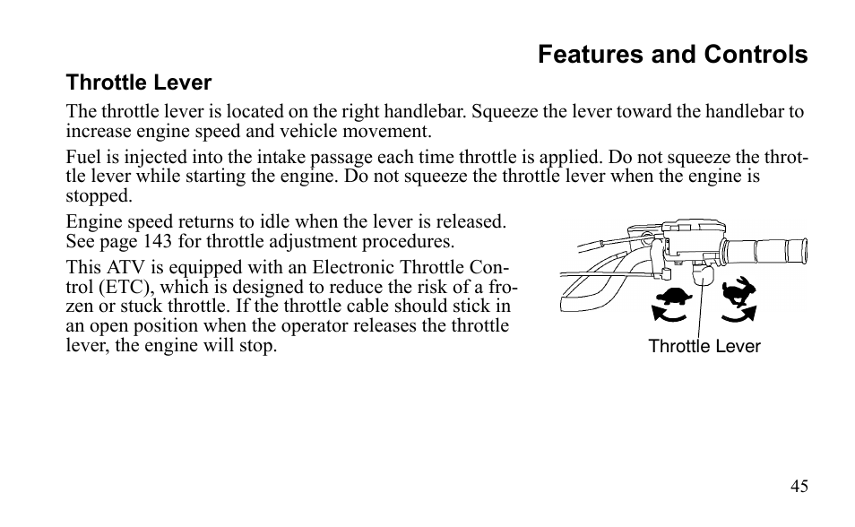 Features and controls | Polaris Outlaw 9922079 User Manual | Page 48 / 203