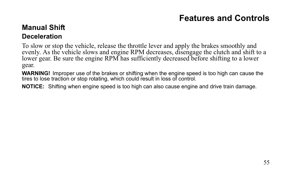 Features and controls | Polaris Outlaw 9922079 User Manual | Page 58 / 203