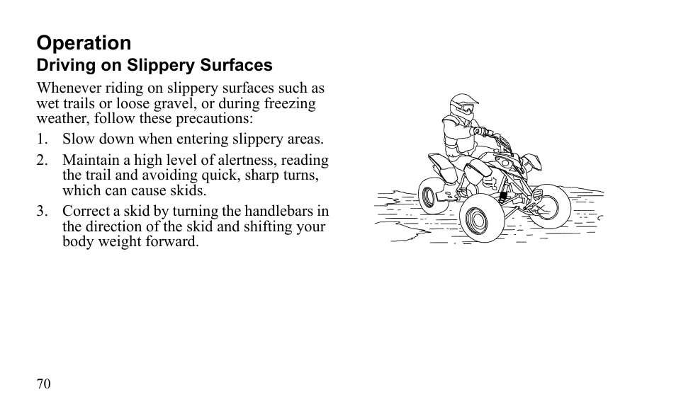 Operation | Polaris Outlaw 9922079 User Manual | Page 73 / 203