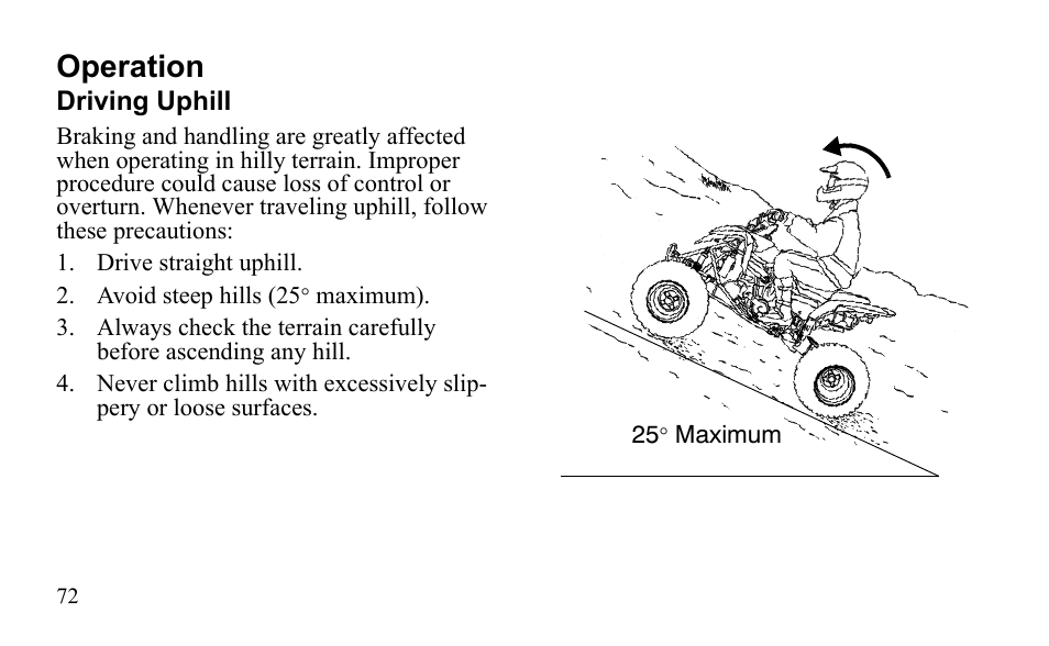 Operation | Polaris Outlaw 9922079 User Manual | Page 75 / 203