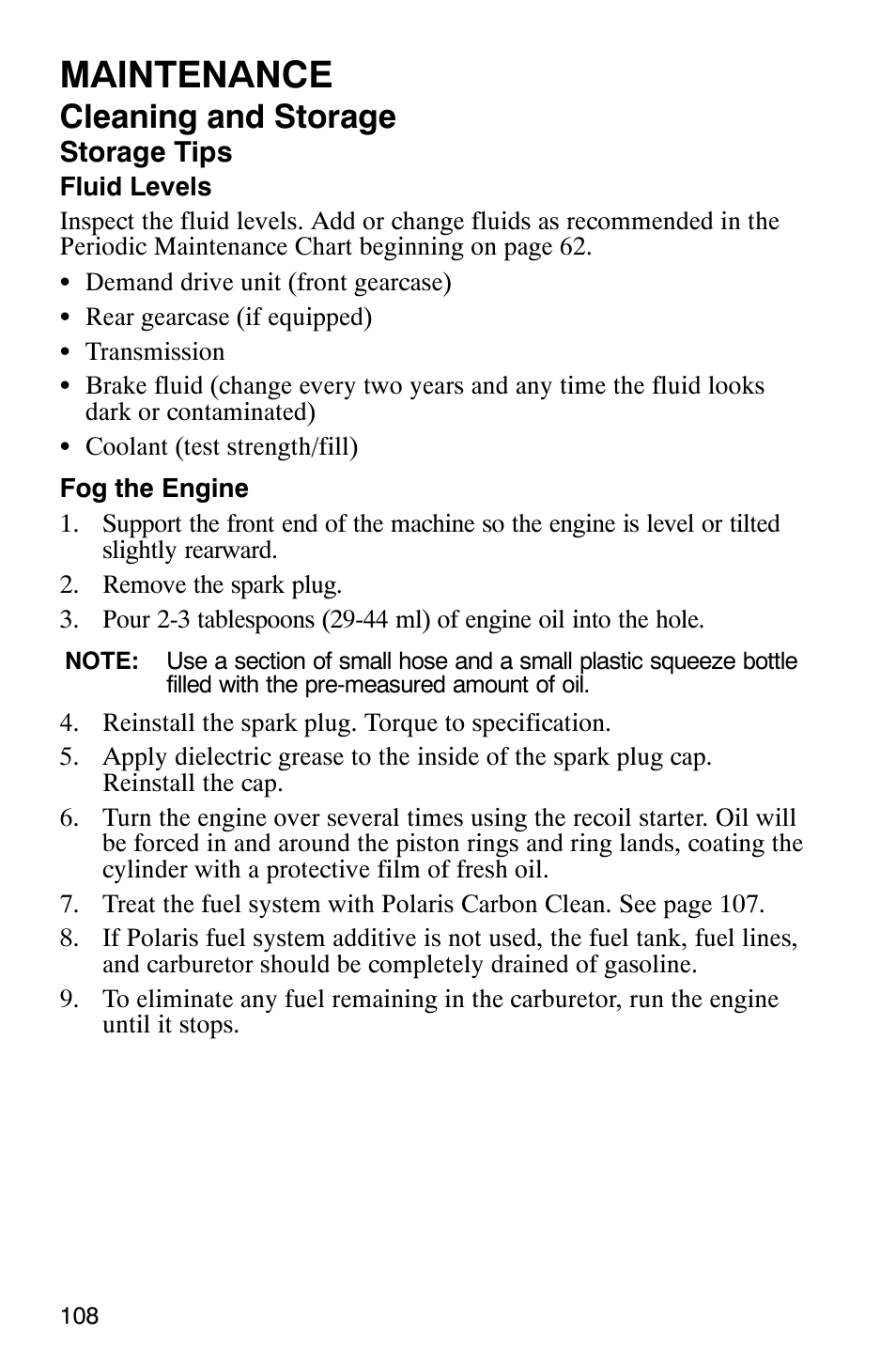 Maintenance, Cleaning and storage | Polaris Scrambler 9921298 User Manual | Page 111 / 129