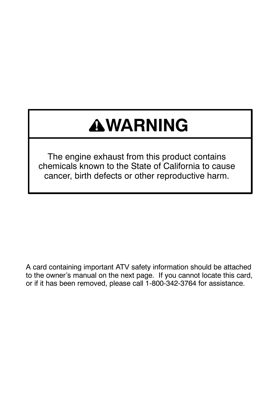 Warning | Polaris Scrambler 9921298 User Manual | Page 3 / 129