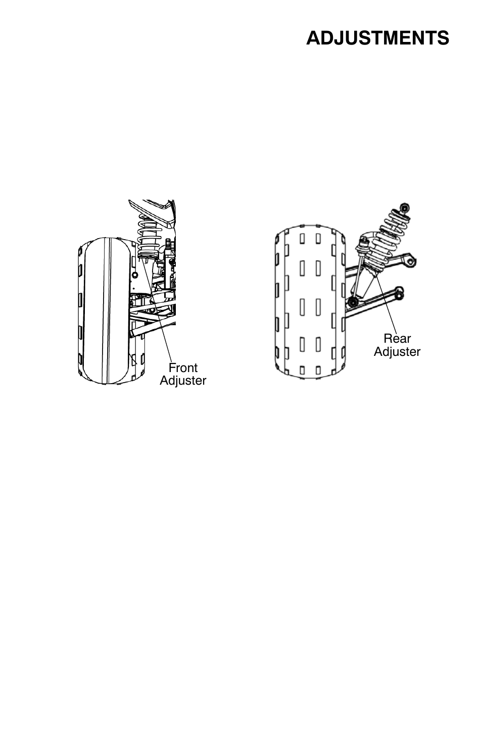 Adjustments, Camber and caster, Spring adjustments | Polaris Sportsman 9921818 User Manual | Page 108 / 126