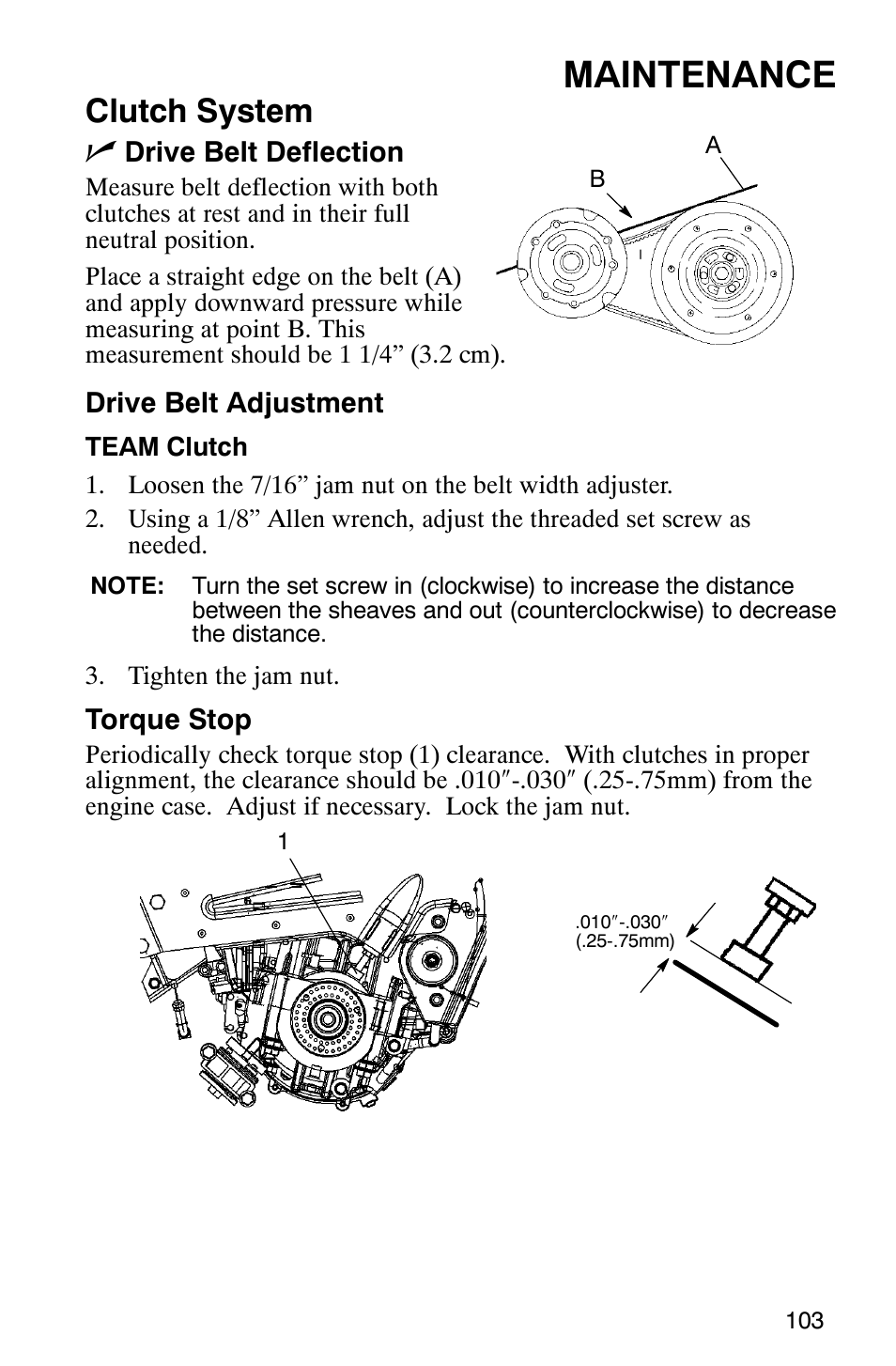 Maintenance, Clutch system n | Polaris 700 Fusion User Manual | Page 106 / 139