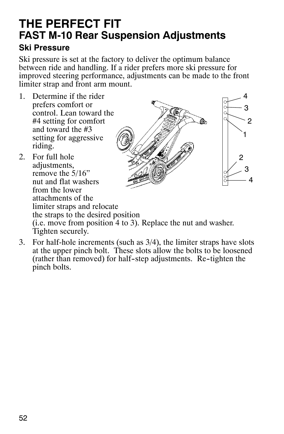 The perfect fit, Fast m-10 rear suspension adjustments | Polaris 700 Fusion User Manual | Page 55 / 139