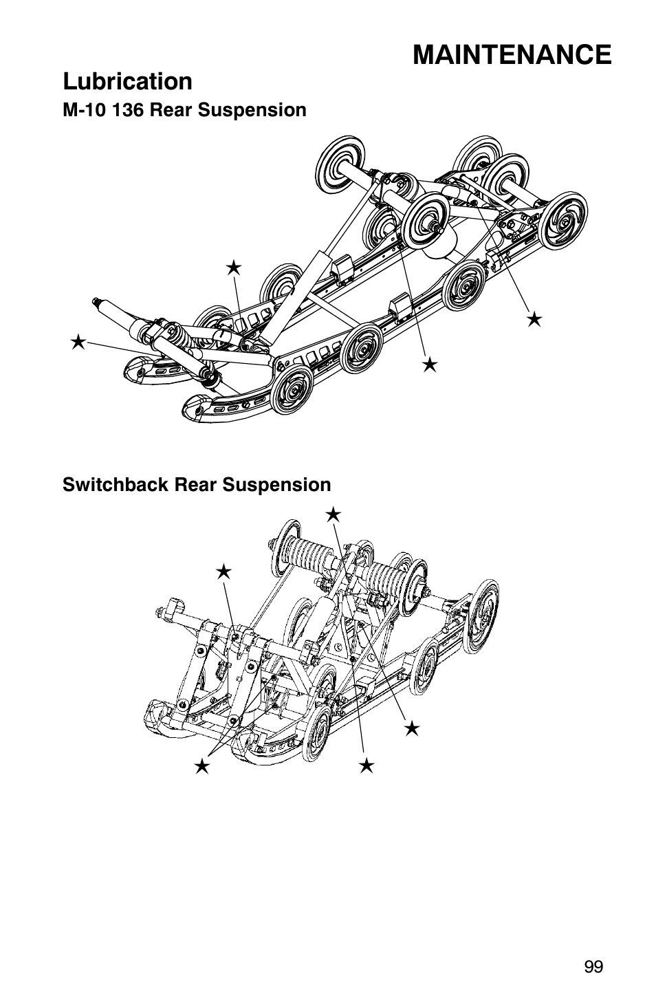 Maintenance, Lubrication | Polaris FST Touring User Manual | Page 102 / 157