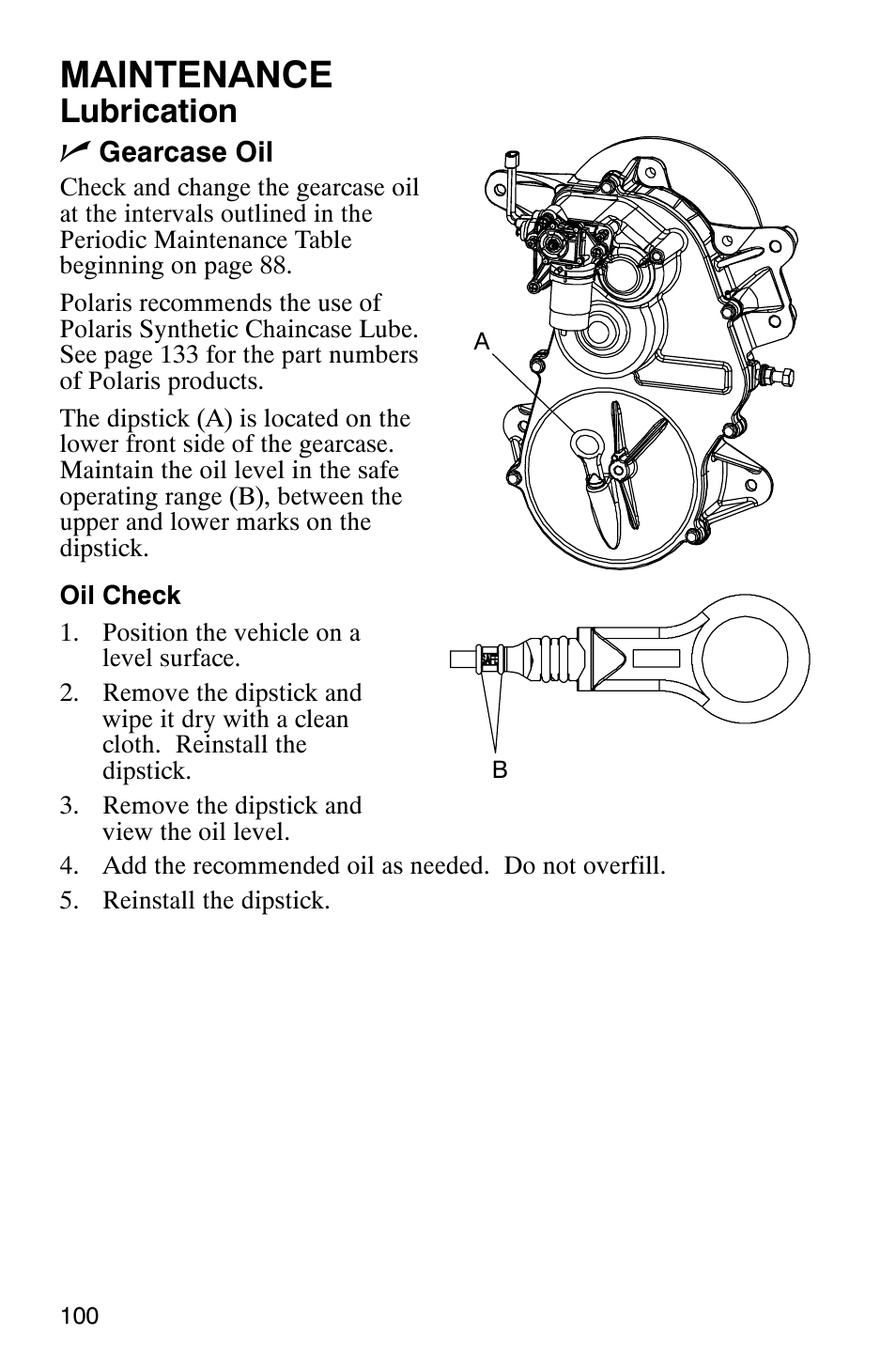 Maintenance, Lubrication n | Polaris FST Touring User Manual | Page 103 / 157
