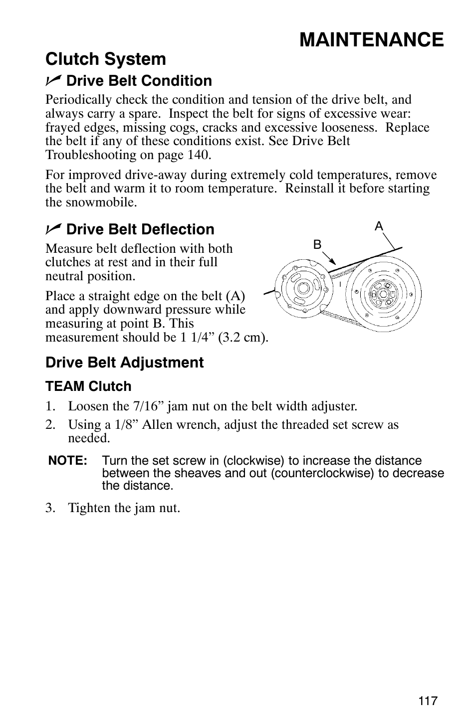 Maintenance, Clutch system n | Polaris FST Touring User Manual | Page 120 / 157
