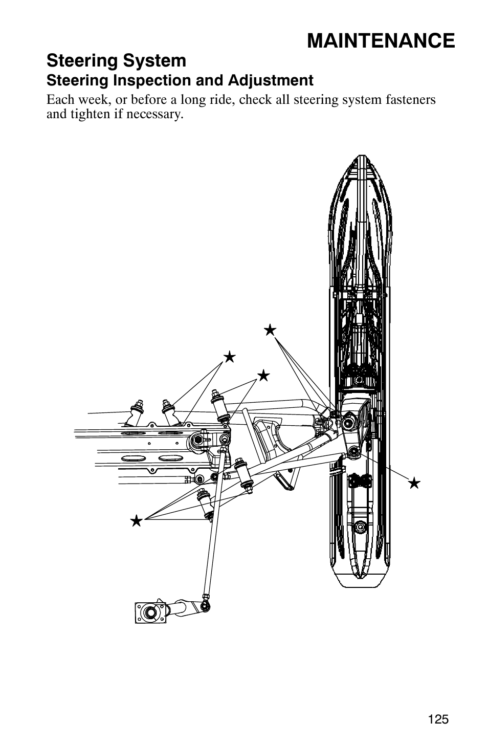 Maintenance, Steering system | Polaris FST Touring User Manual | Page 128 / 157