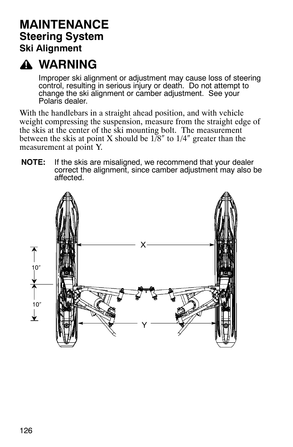 Maintenance, Warning, Steering system | Polaris FST Touring User Manual | Page 129 / 157