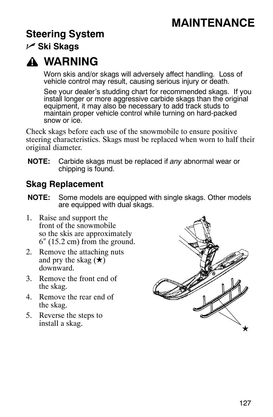 Maintenance, Warning, Steering system n | Polaris FST Touring User Manual | Page 130 / 157
